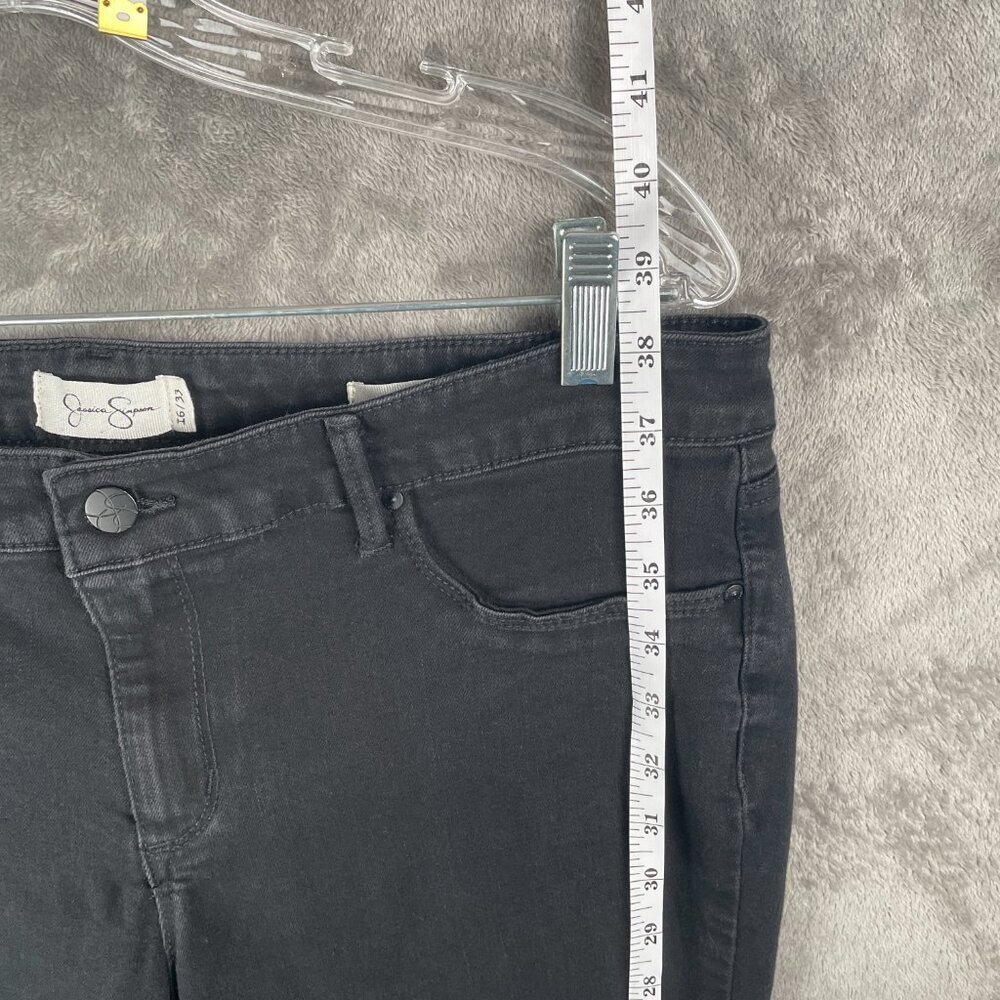 Jessica Simpson Jeans Womens 16 Black Kiss Me Skinny Mid-Rise Stretch Minimalist - Picture 5 of 7